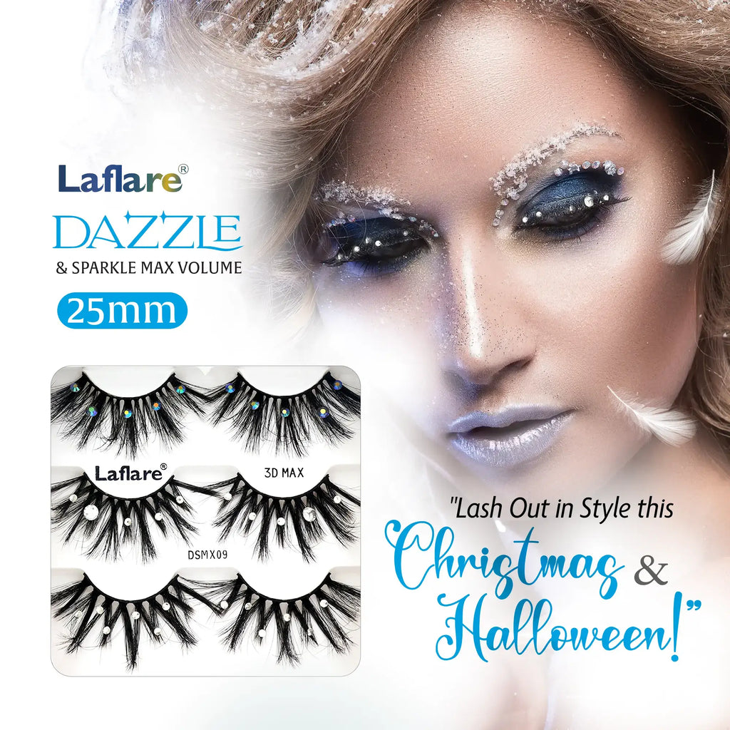 Dazzle Sparkle Max Volume Rhinestone Eyelash Laflare USA