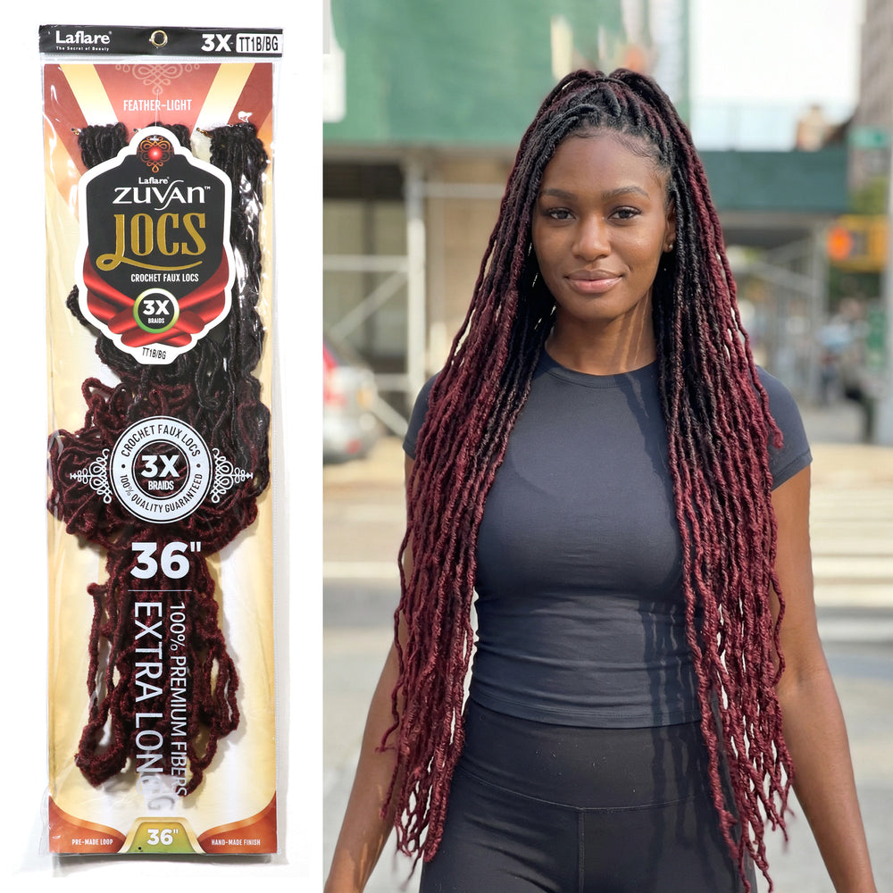 ZUVAN LOCS 3X BRAID Crochet Faux Locs 36 inches – Laflare USA