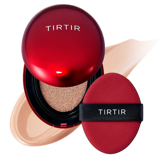 TIRTIR Mask Fit Red Cushion Foundation | Full coverage, Weightless, Skin fit, Satin Glow Finish, Korean cushion foundation | 0.63 Fl Oz