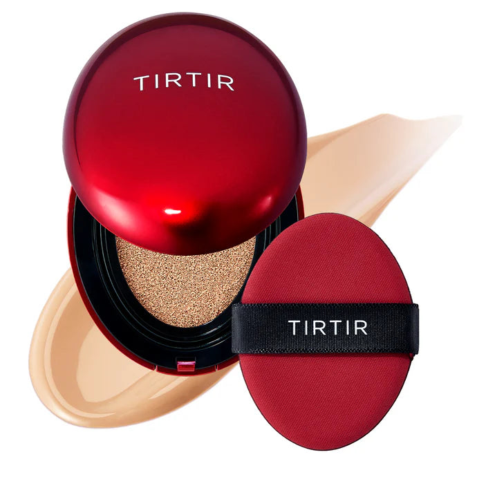 TIRTIR Mask Fit Red Cushion Foundation | Full coverage, Weightless, Skin fit, Satin Glow Finish, Korean cushion foundation | 0.63 Fl Oz