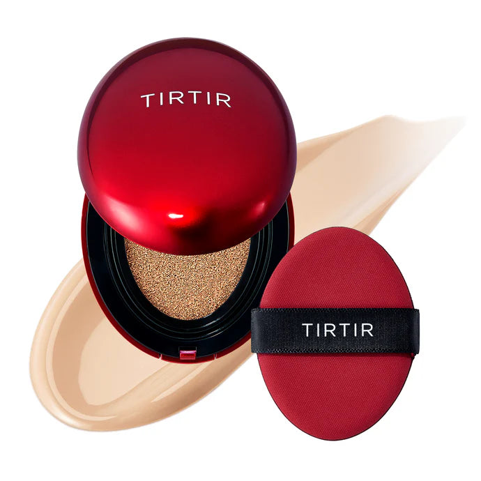 TIRTIR Mask Fit Red Cushion Foundation | Full coverage, Weightless, Skin fit, Satin Glow Finish, Korean cushion foundation | 0.63 Fl Oz