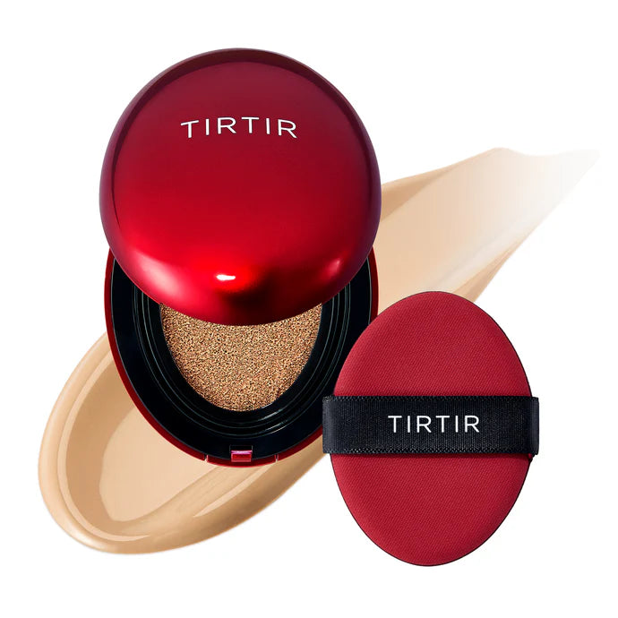 TIRTIR Mask Fit Red Cushion Foundation | Full coverage, Weightless, Skin fit, Satin Glow Finish, Korean cushion foundation | 0.63 Fl Oz