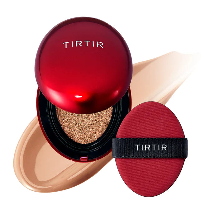 TIRTIR Mask Fit Red Cushion Foundation | Full coverage, Weightless, Skin fit, Satin Glow Finish, Korean cushion foundation | 0.63 Fl Oz