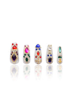 LOVFUL Treasure Trove Rhinestone Handmade Reusable Full Cover Press on Nails H103