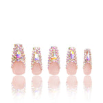 LOVFUL Angel's Tear Rhinestone Handmade Reusable Full Cover Press on Nails H48