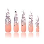 LOVFUL Silver Wind Handmade Reusable Full Cover Press on Nails H126