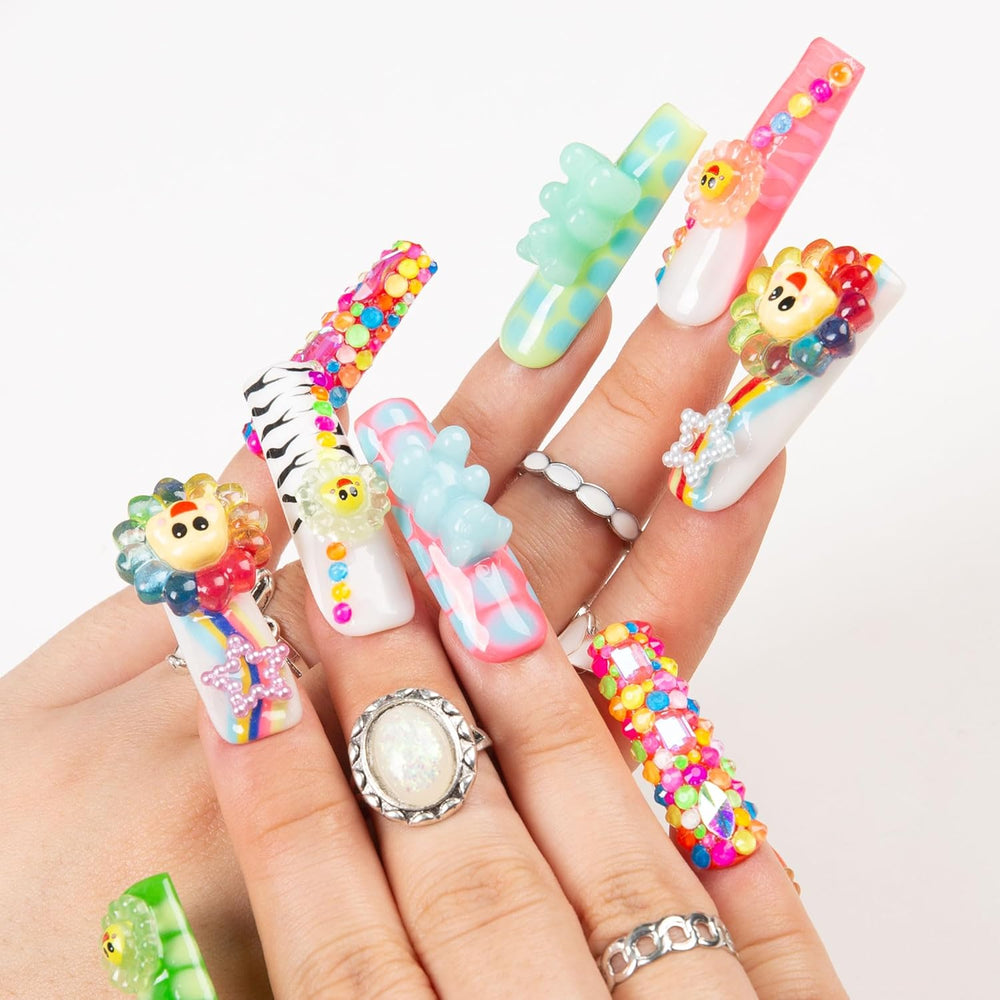 LOVFUL Lovkashi Flower Handmade Reusable Full Cover Press on Nails H65
