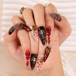 LOVFUL Halloween Bleeding Love Handmade Reusable Full Cover Press on Nails H42