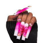 LOVFUL Cherry Blossom Handmade Reusable Full Cover Press on Nails H124