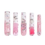 LOVFUL Gummy Bear Glam Handmade Reusable Full Cover Press on Nails H26