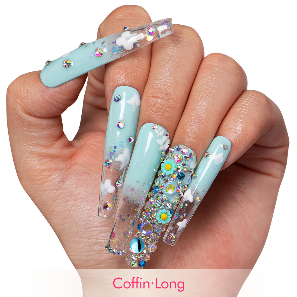 LOVFUL Stellar Haze Handmade Reusable Full Cover Press on Nails H316