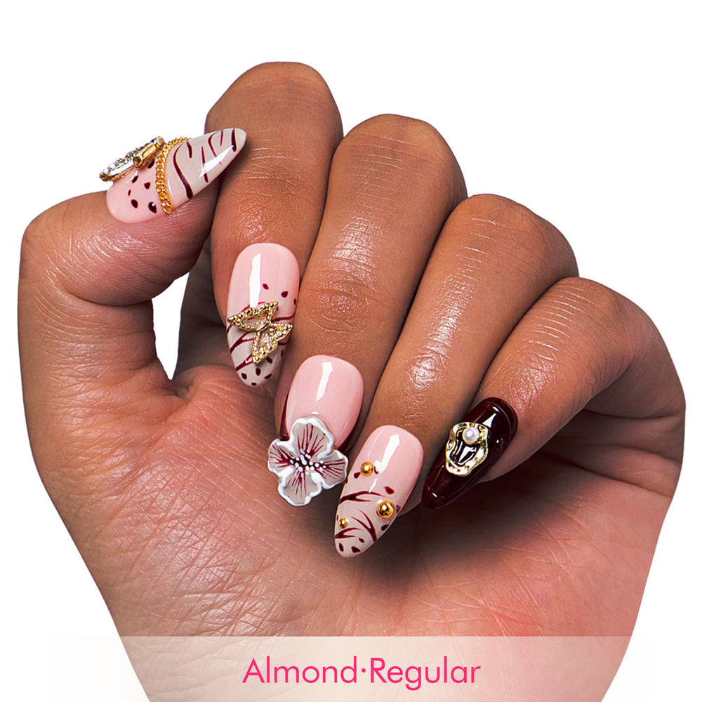 LOVFUL Mystic Garden Handmade Reusable Full Cover Press on Nails H329