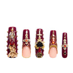 LOVFUL Gothic Romance Handmade Reusable Full Cover Press on Nails H333