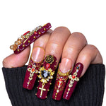 LOVFUL Gothic Romance Handmade Reusable Full Cover Press on Nails H333