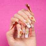 LOVFUL Vintage Boho Chic Handmade Reusable Full Cover Press on Nails H365