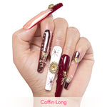 LOVFUL Royal Crimson Handmade Reusable Full Cover Press on Nails H383