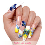 LOVFUL Midnight Bloom Handmade Reusable Full Cover Press on Nails H390