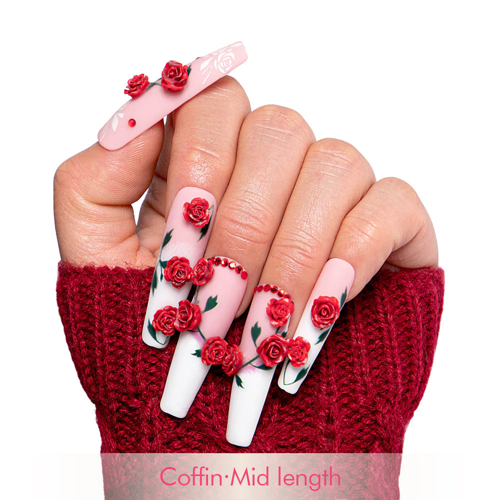 LOVFUL Vintage Elegance Handmade Reusable Full Cover Press on Nails H452