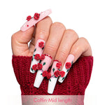 LOVFUL Vintage Elegance Handmade Reusable Full Cover Press on Nails H452