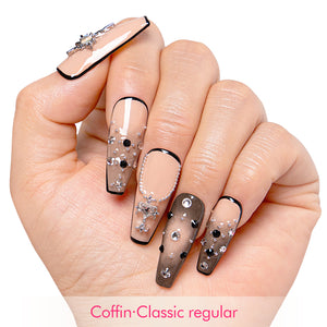 LOVFUL Handmade Reusable Full Cover Press on Nails H480