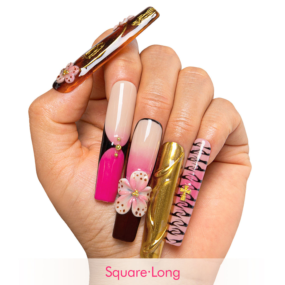 LOVFUL Empress Bloom Handmade Reusable Full Cover Press on Nails H492