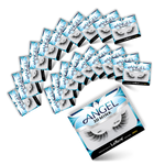 3D MINK ANGEL Eyelashes, 20 Single Packs Luxury Synthetic False Eyelashes,16mm Dramatic Look Maximum Volume. Flare shape, Reusable Faux Lashes