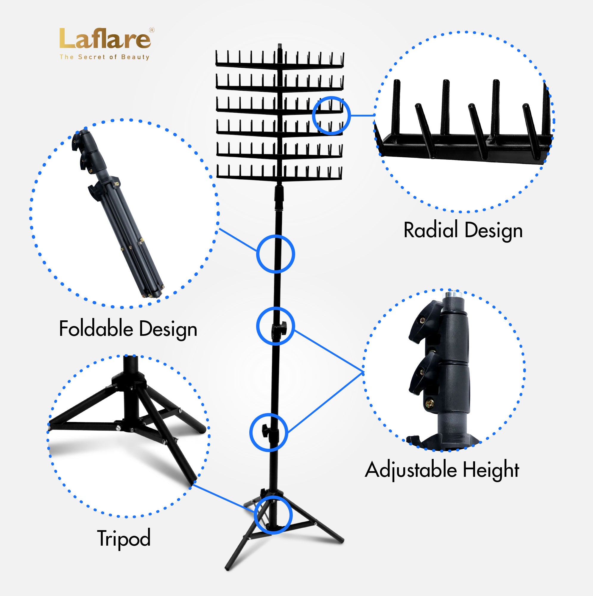 BRAID BOND TRIPOD RACK 144 PEGS BRAIDING HAIR STAND – Laflare USA