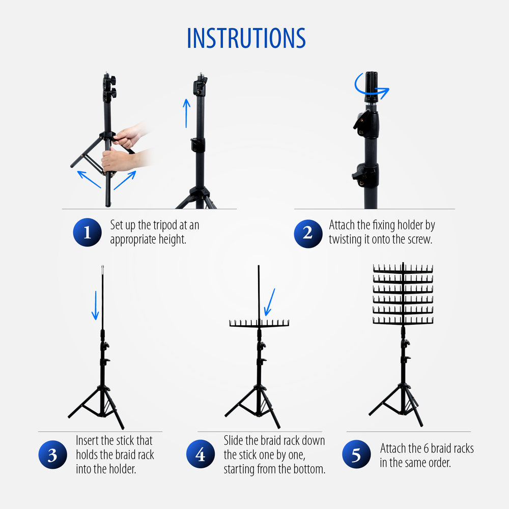 BRAID BOND TRIPOD RACK 144 PEGS BRAIDING HAIR STAND