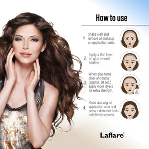 Lace Bond Wig Glue - Ultimate Strength, Infused with Biotin, Vitamin A & E, Non-Toxic, Dries Clear.