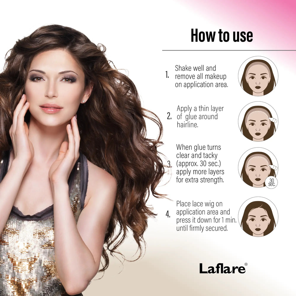 Lace Bond Wig Glue - Maximum Strength, Infused with Biotin, Vitamin A & E, Non-Toxic, Dries Clear.