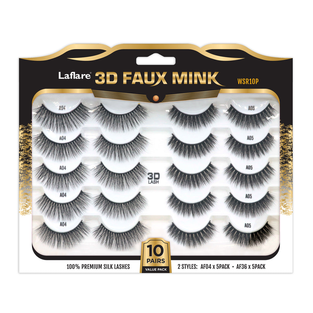 
                
                    Load image into Gallery viewer, 3D FAUX MINK 10 PAIRS JUMBO PACK
                
            