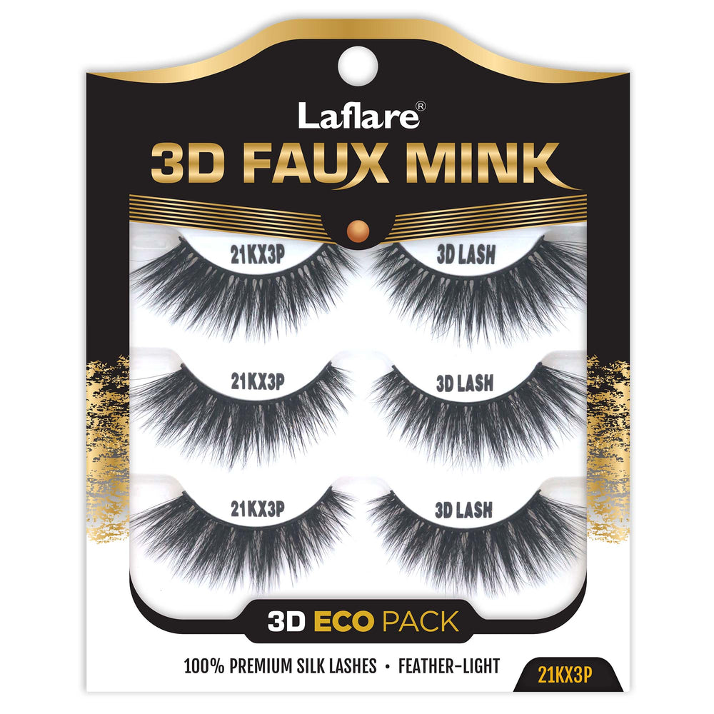 3D FAUX MINK 3 PAIRS ECO PACK – Laflare USA