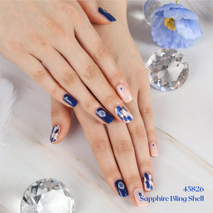 
                
                    Load image into Gallery viewer, GEL NAIL STRIPS - 45826 Sapphire Bling Shell
                
            