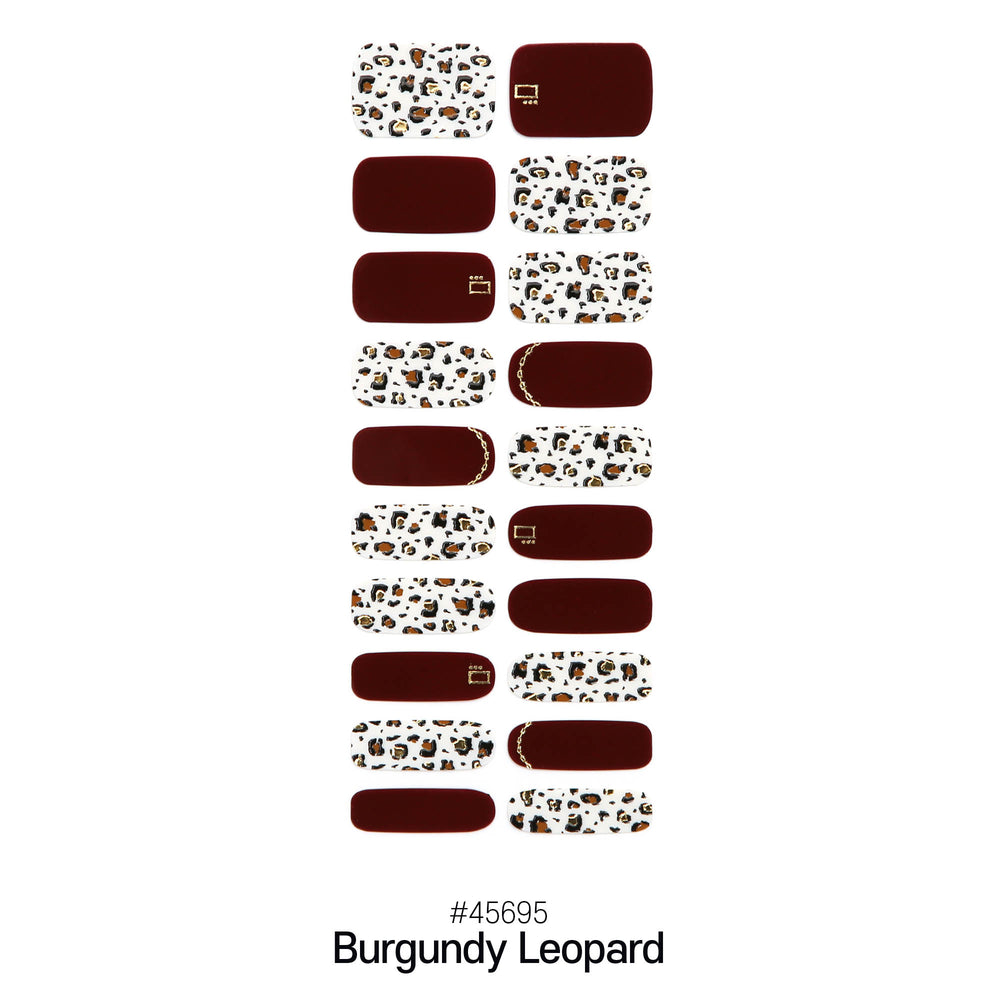GEL NAIL STRIPS - 45695 Burgundy Leopard