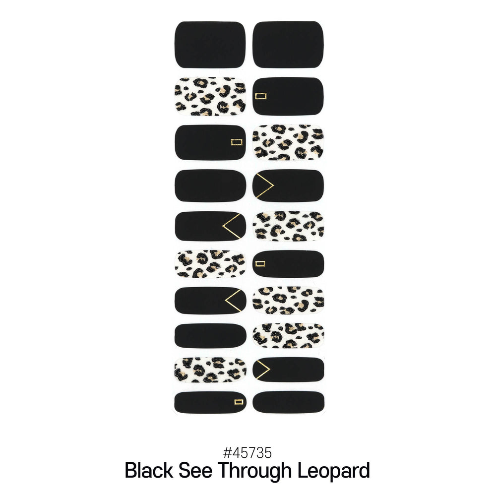 GEL NAIL STRIPS - 45735 Black See Through Leopard