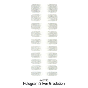 GEL NAIL STRIPS - 45793 Hologram Silver Gradation