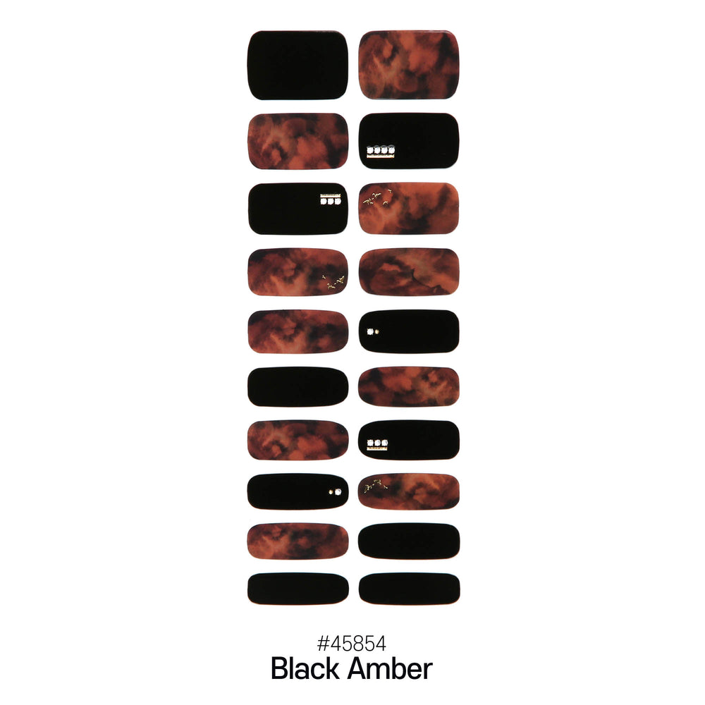 GEL NAIL STRIPS - 45854 Black Amber